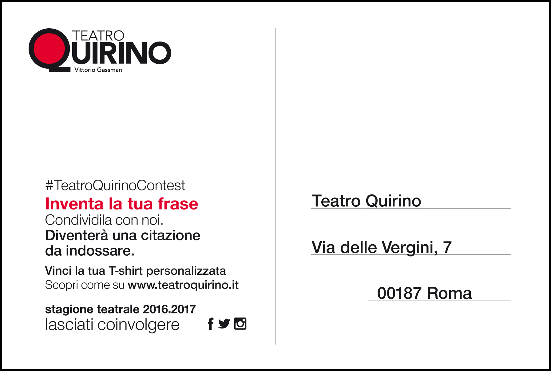 #TeatroQuirinoContest
